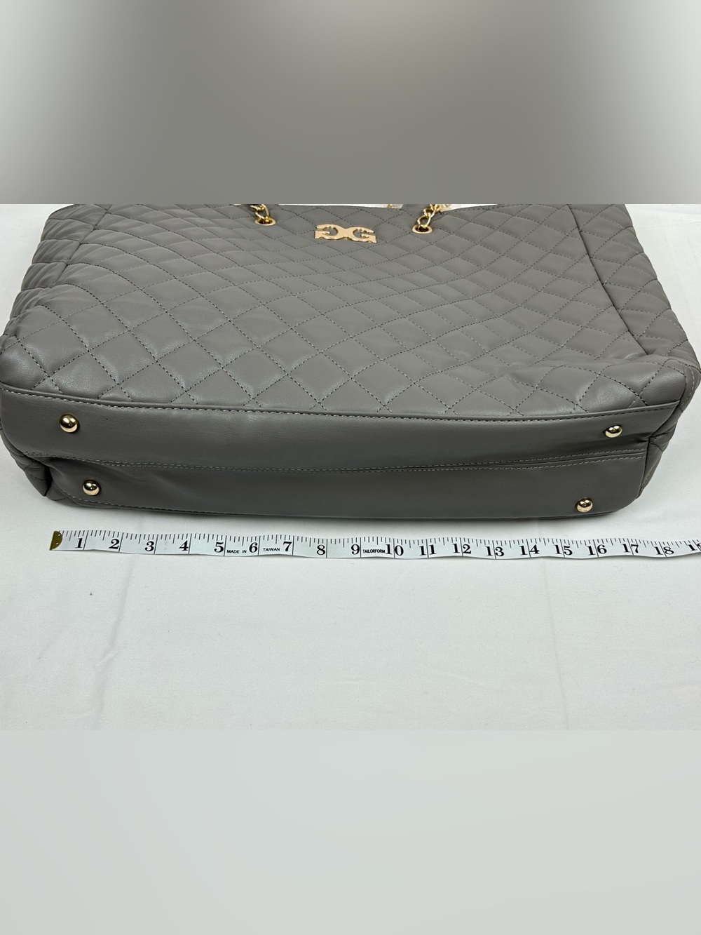 *NEW* Gilda Paris Large Quilted Tote Satchel Grey - Picture 13 of 15